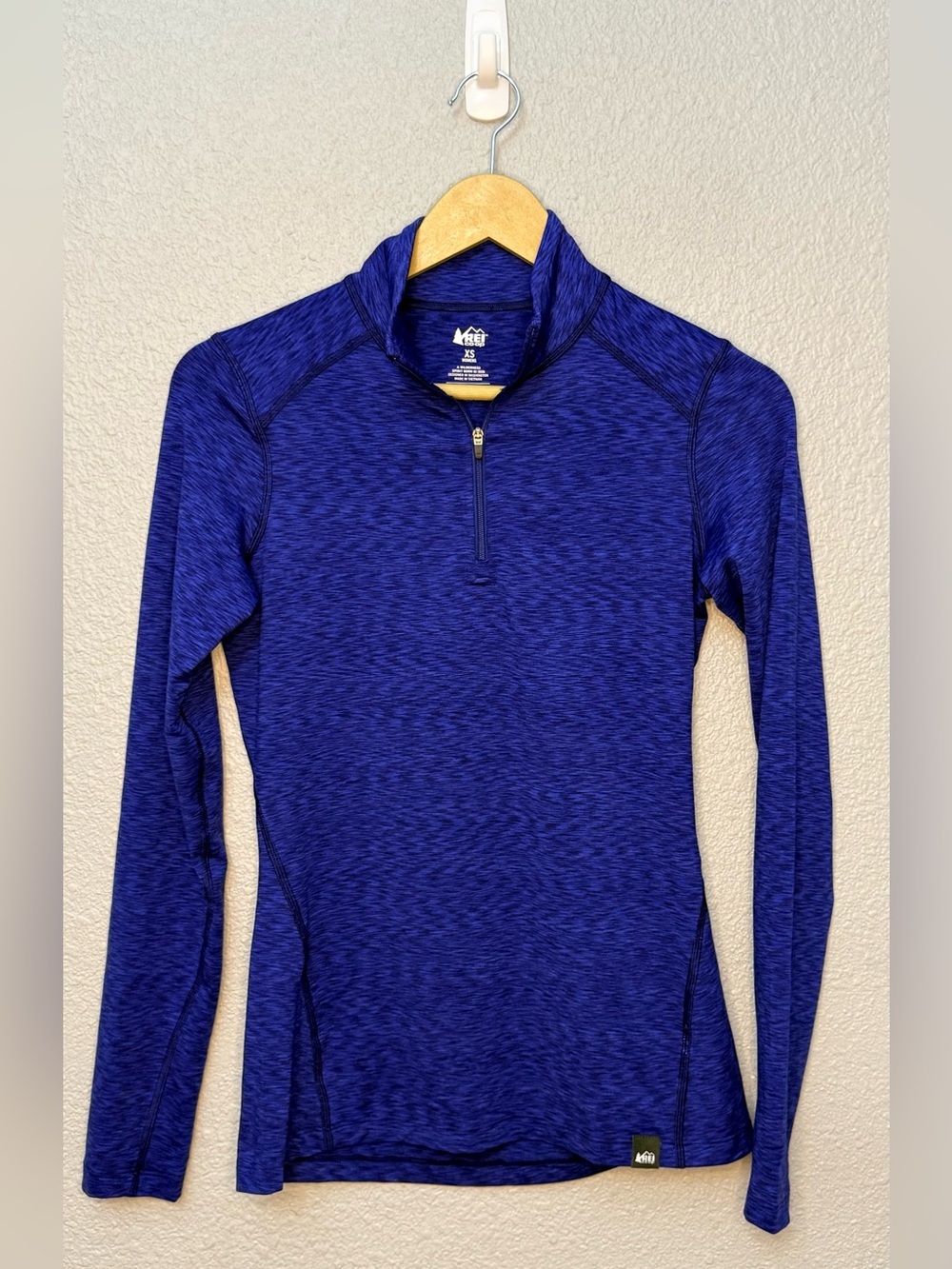 REI Co-op | Quarter-Zip Pullover Base Layer Top | Royal Blue | Size XS